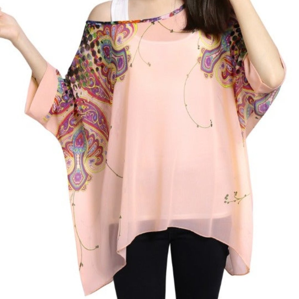 Allegra K Women's Novelty Prints 3/4 Bat